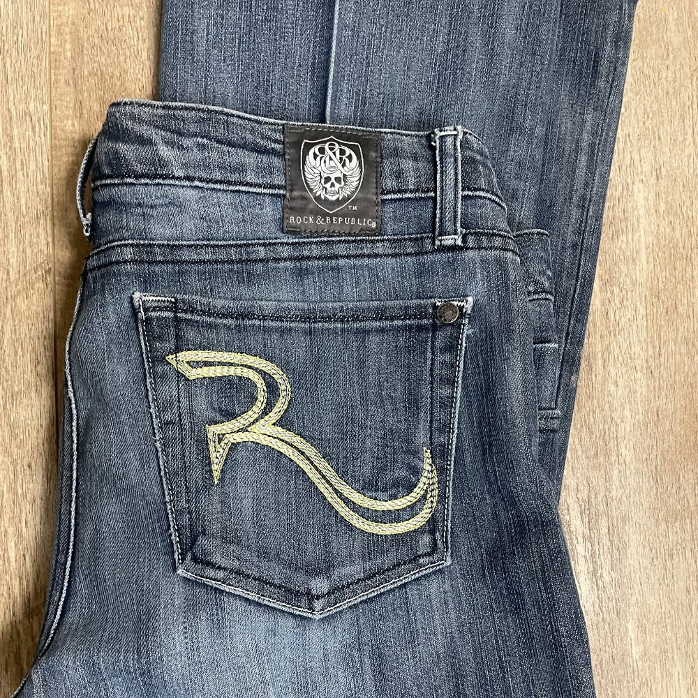Rock & Republic Y2K Bootcut Jeans Embroidered Pockets |  Size 32
